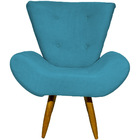 Poltrona Decorativa Bia Suede Azul Turquesa - Majú Decor