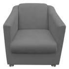 Poltrona Decorativa Bia Suede Cinza