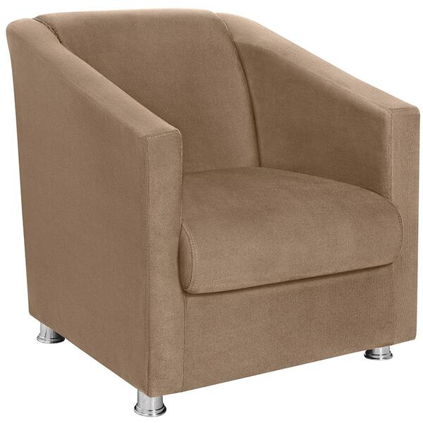 Poltrona Decorativa Bia Suede Marrom Claro Mpassos