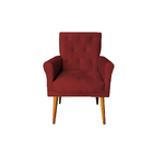 Poltrona Decorativa Bia Suede Marsala Para Sala E Quarto - De