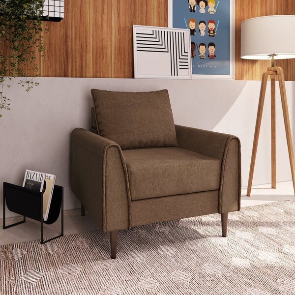 Poltrona Decorativa Bienna 1 Lugar Estrutura E Pés Em Eucalip