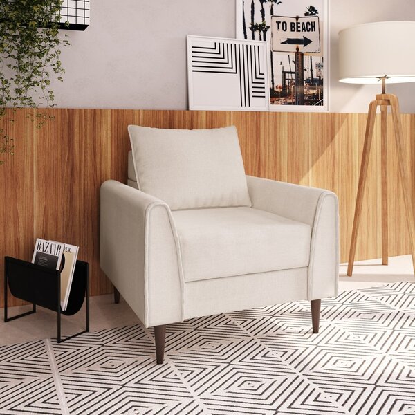 Poltrona Decorativa Bienna 1 Lugar Estrutura E Pés Em Eucalip