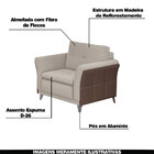 Poltrona Decorativa Bolero Linho Bege Corvin Marrom G45 - Gra