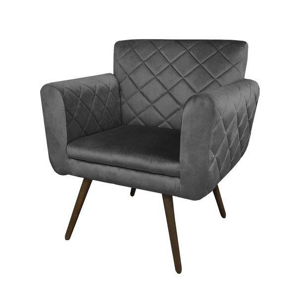 Poltrona Decorativa Bordada Atenas Para Sala E Quarto Pés Pal