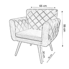 Poltrona Decorativa Bordada Atenas Para Sala E Quarto Pés Pal