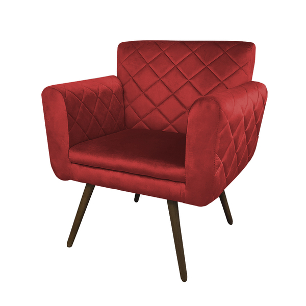 Poltrona Decorativa Bordada Atenas Para Sala E Quarto Pés Pal