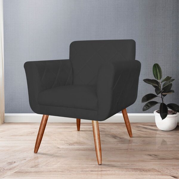 Poltrona Decorativa Bordada Atenas Para Sala E Quarto Pés Pal