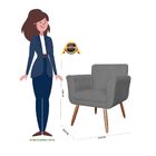 Poltrona Decorativa Bordada Atenas Para Sala E Quarto Pés Pal