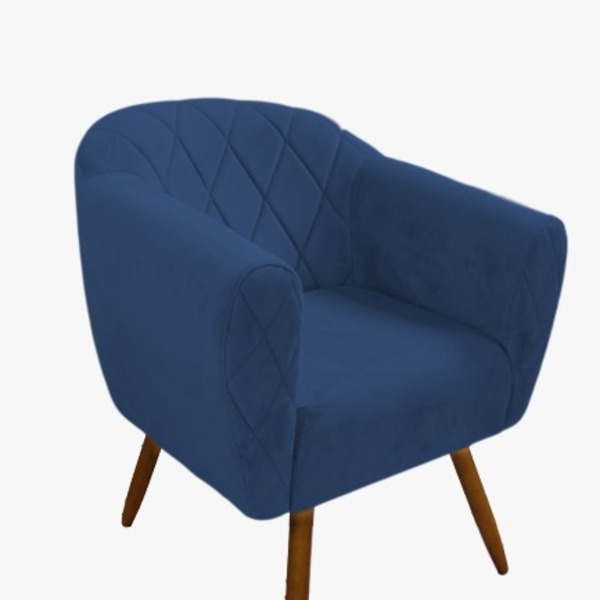 Poltrona Decorativa Bordada Dani Para Sala E Quarto Pés Palit