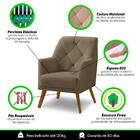 Poltrona Decorativa Bordada Magali Veludo Bege Capuccino Lans