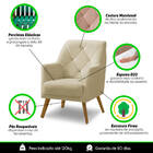 Poltrona Decorativa Bordada Magali Veludo Bege Lansofbr