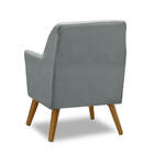 Poltrona Decorativa Bordada Magali Veludo Cinza Claro Lansofbr