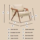 Poltrona Decorativa Braço De Madeira Linho Mona Terracota