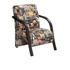 Poltrona Decorativa Braço Em Madeira, Sala De Estar E Varanda