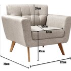 Poltrona Decorativa Bruna Sala De Estar Quarto Recepção Bege