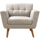 Poltrona Decorativa Bruna Sala De Estar Quarto Recepção Bege