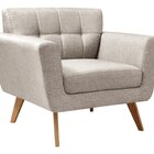 Poltrona Decorativa Bruna Sala De Estar Quarto Recepção Bege