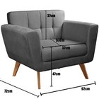 Poltrona Decorativa Bruna Sala De Estar Quarto Recepção Cinza