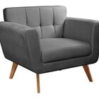 Poltrona Decorativa Bruna Sala De Estar Quarto Recepção Cinza