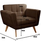 Poltrona Decorativa Bruna Sala De Estar Quarto Recepção Marrom