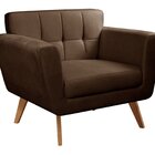 Poltrona Decorativa Bruna Sala De Estar Quarto Recepção Marrom