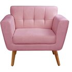 Poltrona Decorativa Bruna Sala De Estar Quarto Recepção Rosa