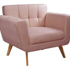 Poltrona Decorativa Bruna Sala De Estar Quarto Recepção Rose