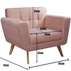 Poltrona Decorativa Bruna Sala De Estar Quarto Recepção Rose