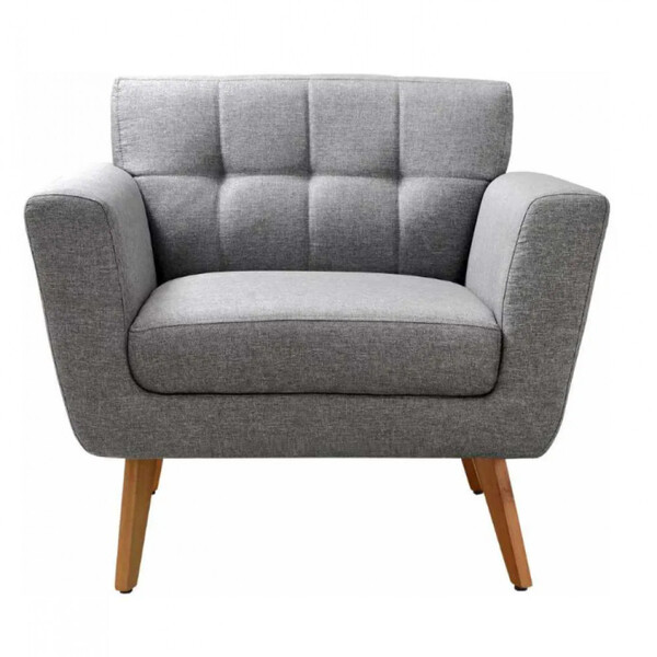 Poltrona Decorativa Bruna Sala Ou Recepção C/ Pés Madeira Bel