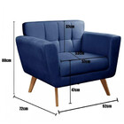 Poltrona Decorativa Bruna Sala Ou Recepção C/ Pés Madeira Bel