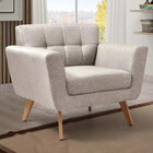 Poltrona Decorativa Bruna Sala Ou Recepção C/ Pés Madeira Bel