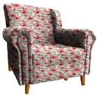 Poltrona Decorativa Bruna Suede Floral