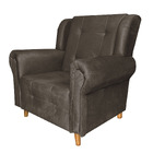 Poltrona Decorativa Bruna Suede Marrom