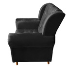 Poltrona Decorativa Bruna Suede Preto