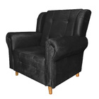Poltrona Decorativa Bruna Suede Preto