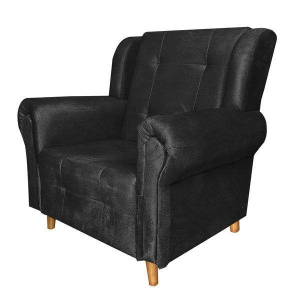 Poltrona Decorativa Bruna Suede Preto