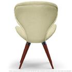 Poltrona Decorativa Cadeira Egg Areia Com Base Fixa De Madeira