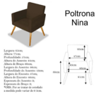 Poltrona Decorativa Cadeira Escritorio Recepcao Nina Marrom