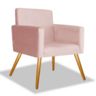 Poltrona Decorativa Cadeira Escritorio Recepcao Nina Rose
