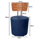 Poltrona Decorativa Cadeira Liz Banqueta Redonda Puff Azul Ma