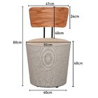 Poltrona Decorativa Cadeira Liz Banqueta Redonda Puff Bege