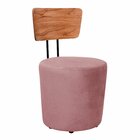 Poltrona Decorativa Cadeira Liz Banqueta Redonda Puff Rose