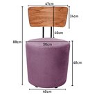 Poltrona Decorativa Cadeira Liz Banqueta Redonda Puff Roxo
