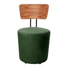 Poltrona Decorativa Cadeira Liz Banqueta Redonda Puff Verde