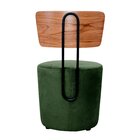 Poltrona Decorativa Cadeira Liz Banqueta Redonda Puff Verde