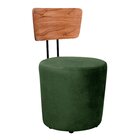 Poltrona Decorativa Cadeira Liz Banqueta Redonda Puff Verde