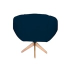 Poltrona Decorativa Califórnia Base Giratória Madeira Suede A