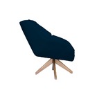 Poltrona Decorativa Califórnia Base Giratória Madeira Suede A