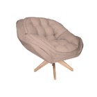 Poltrona Decorativa Califórnia Base Giratória Madeira Suede C