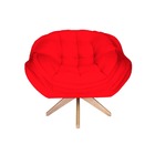 Poltrona Decorativa Califórnia Base Giratória Madeira Suede V